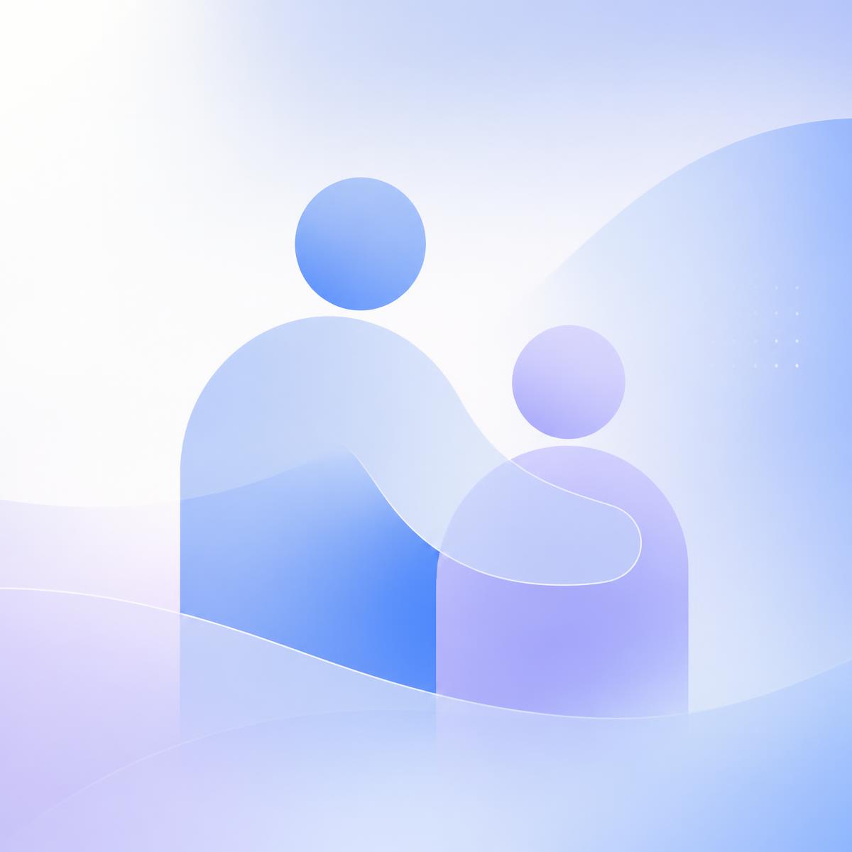 Abstrakte Illustration von Mentor und Lernendem